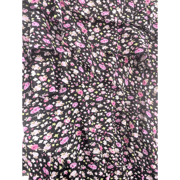 VTG Y2K Express Black Floral Sheer Tiered Ruffle Coquette Fairy Whimsigoth Tank - Picture 4 of 9